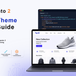Magento 2 Hyvä Setup Guide for 2026 featuring a Hyvä storefront on a laptop, theme configuration code, and icons highlighting performance, Tailwind CSS, and easy customization.