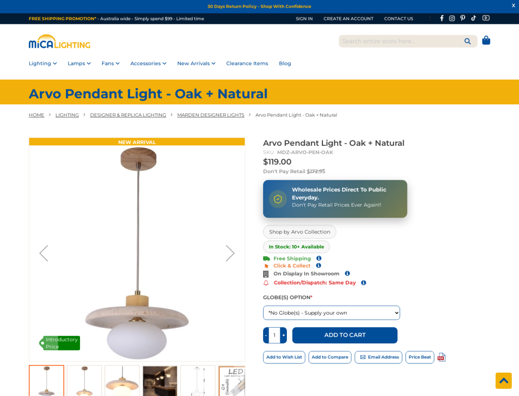 MICA Lighting product page